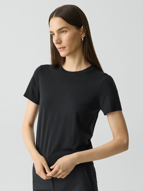 Theory Tops - Theory Sweater Tee in Regal Wool